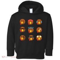 Turkey Emoji's Funny Thanksgiving  Toddler Hoodie thumb 0