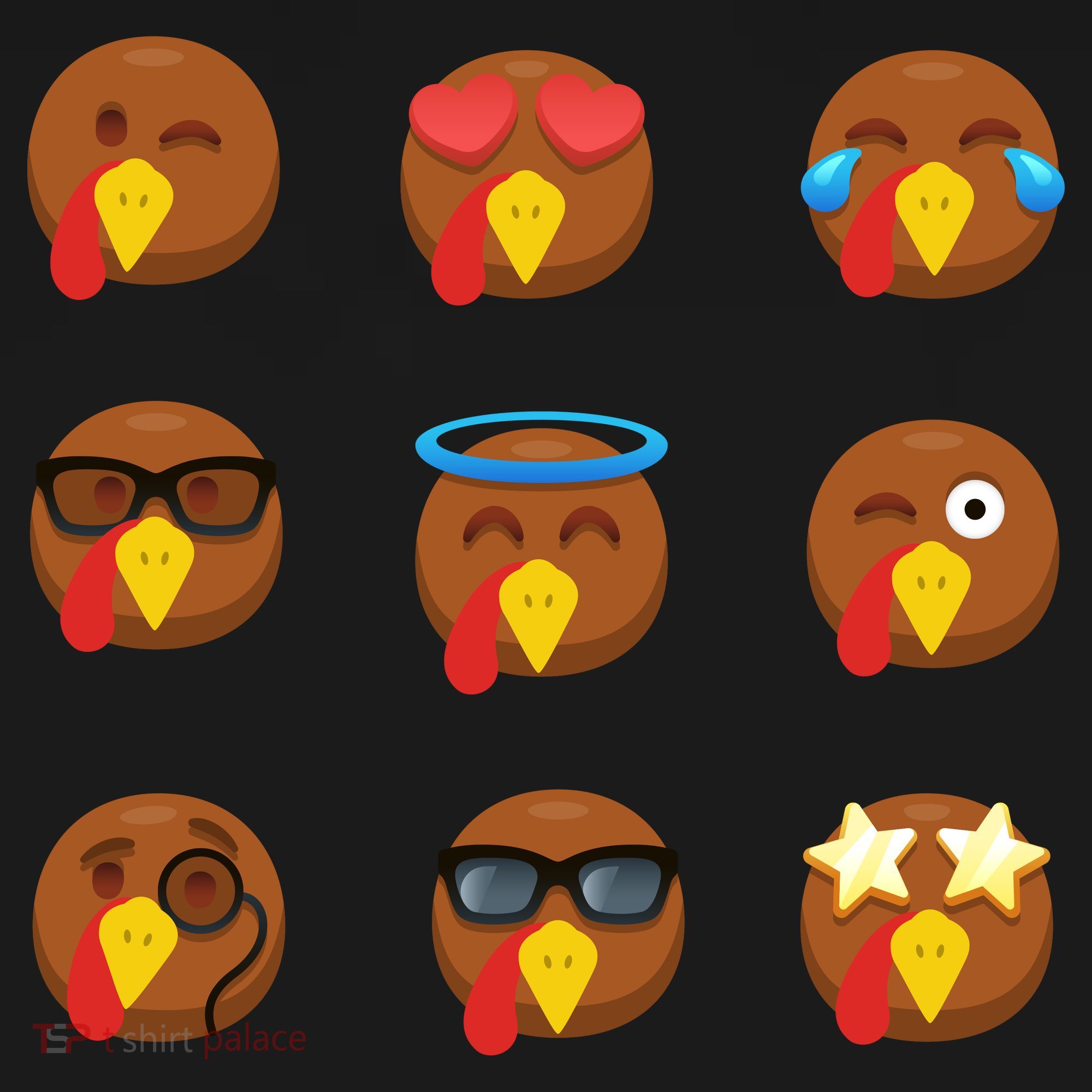 Turkey Emoji's Funny Thanksgiving  Toddler Hoodie