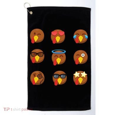 Turkey Emoji's Funny Thanksgiving  Golf Towel