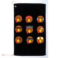 Turkey Emoji's Funny Thanksgiving  Golf Towel thumb 0