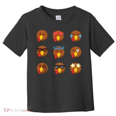Turkey Emoji's Funny Thanksgiving  Toddler T-Shirt