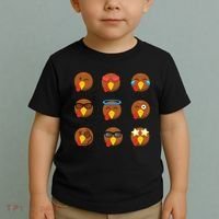 Turkey Emoji's Funny Thanksgiving  Toddler T-Shirt thumb 2
