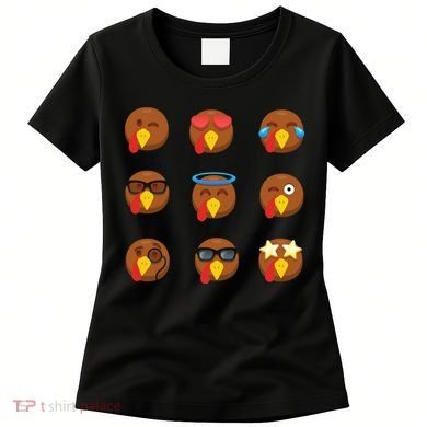 Turkey Emoji's Funny Thanksgiving  Women's T-Shirt