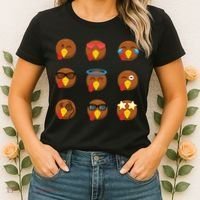 Turkey Emoji's Funny Thanksgiving  Women's T-Shirt thumb 2