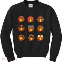 Turkey Emoji's Funny Thanksgiving  Kids Sweatshirt thumb 0
