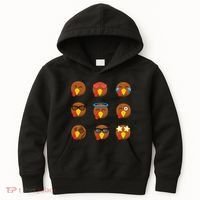 Turkey Emoji's Funny Thanksgiving  Kids Hoodie thumb 0