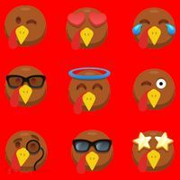 Turkey Emoji's Funny Thanksgiving  Santa Hat thumb 1