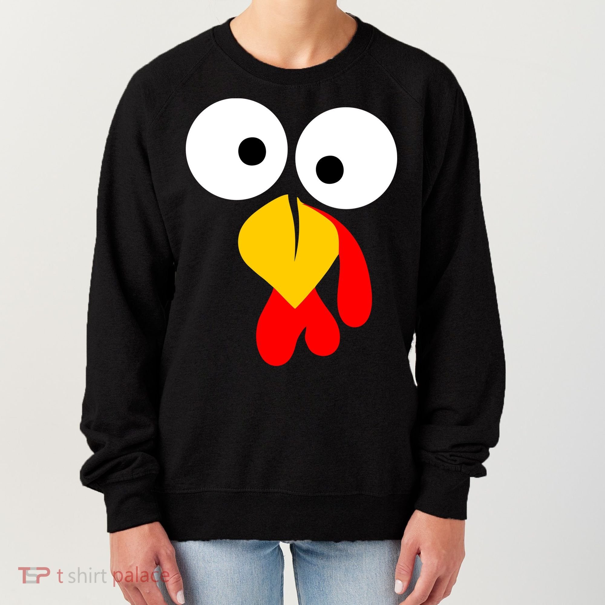 Turkey Face Funny Thanksgiving Day Women's Sweatshirt