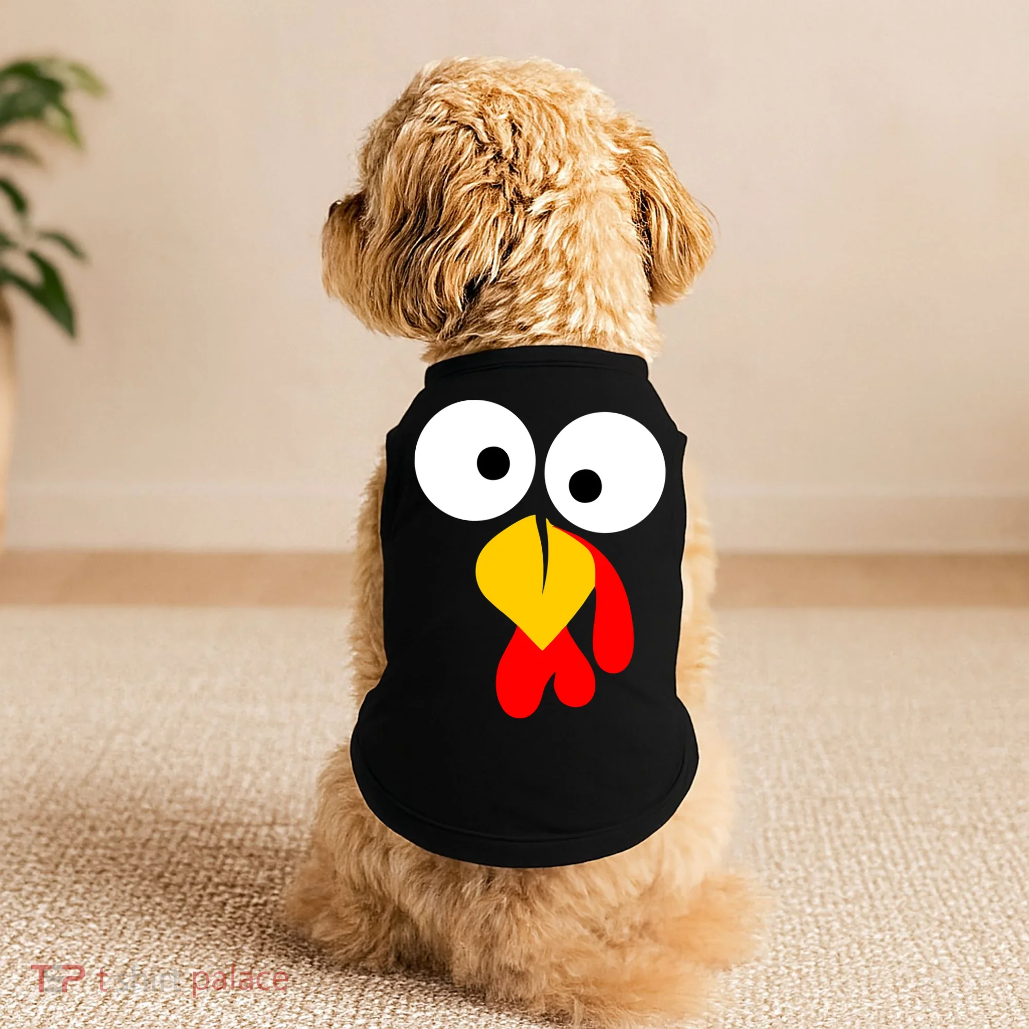 Turkey Face Funny Thanksgiving Day Doggie Tank
