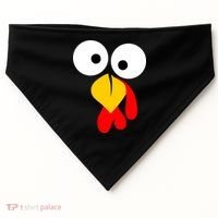 Turkey Face Funny Thanksgiving Day USA-Made Doggie Bandana thumb 0