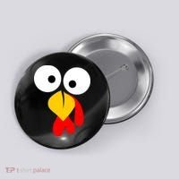 Turkey Face Funny Thanksgiving Day Button thumb 0