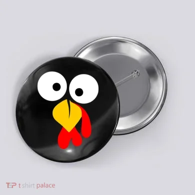 Turkey Face Funny Thanksgiving Day Button