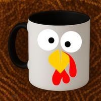 Turkey Face Funny Thanksgiving Day Coffee Mug thumb 2