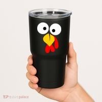 Turkey Face Funny Thanksgiving Day Tumbler thumb 2