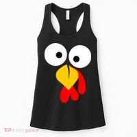 Turkey Face Funny Thanksgiving Day Women's Tank Top thumb 0