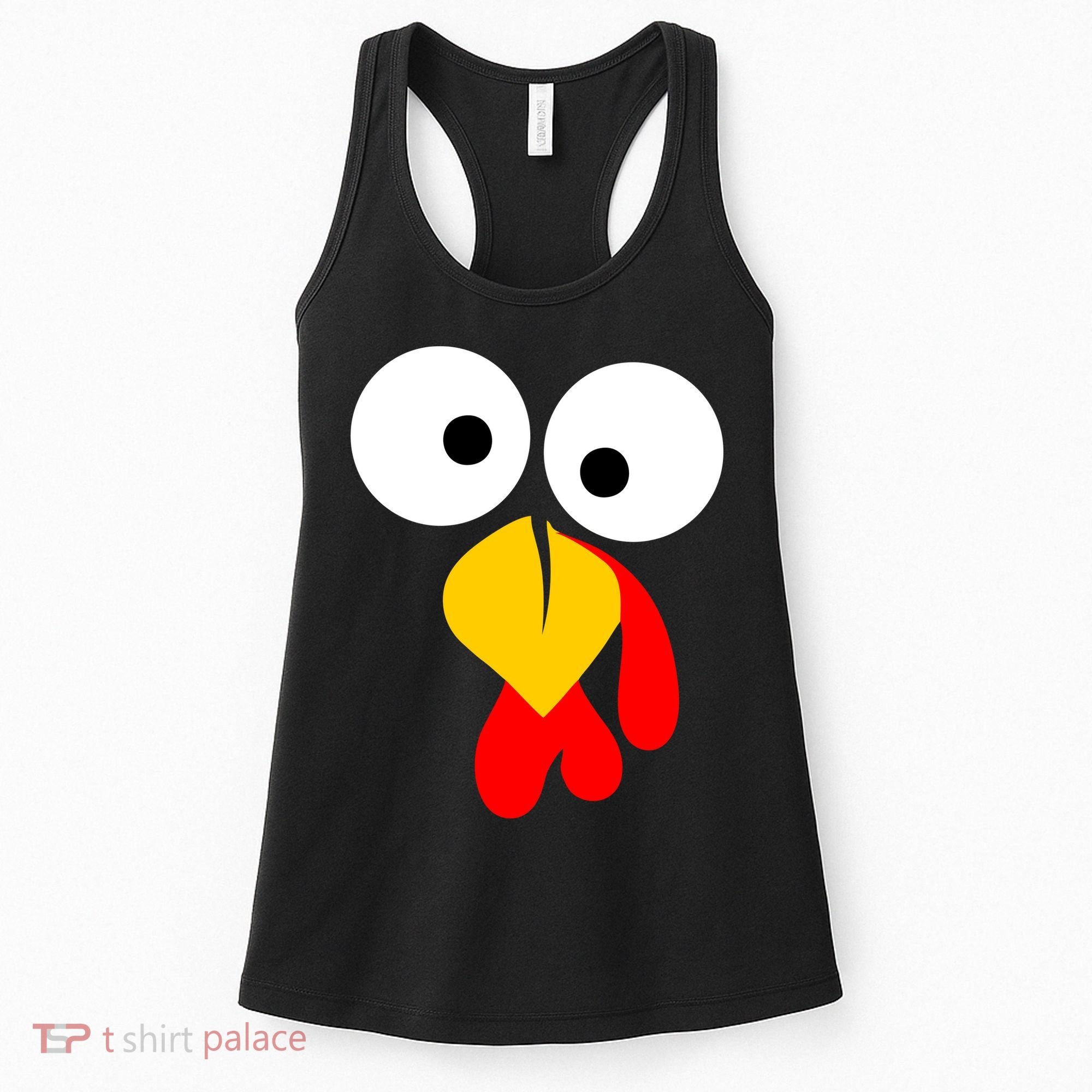 Turkey Face Funny Thanksgiving Day Women's Tank Top