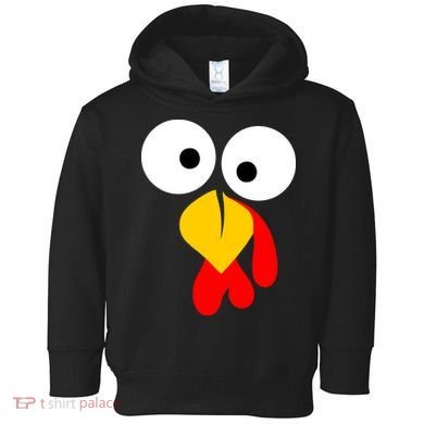 Turkey Face Funny Thanksgiving Day Toddler Hoodie
