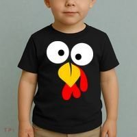 Turkey Face Funny Thanksgiving Day Toddler T-Shirt thumb 2