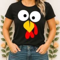 Turkey Face Funny Thanksgiving Day Women's T-Shirt thumb 2