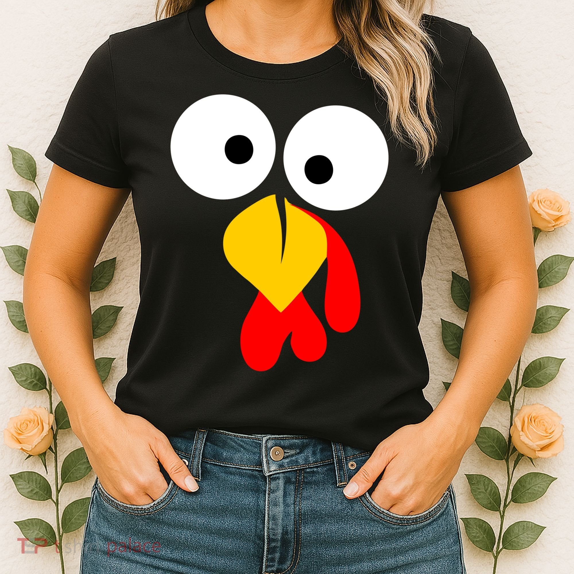 Turkey Face Funny Thanksgiving Day Women's T-Shirt