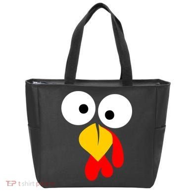 Turkey Face Funny Thanksgiving Day Tote Bag