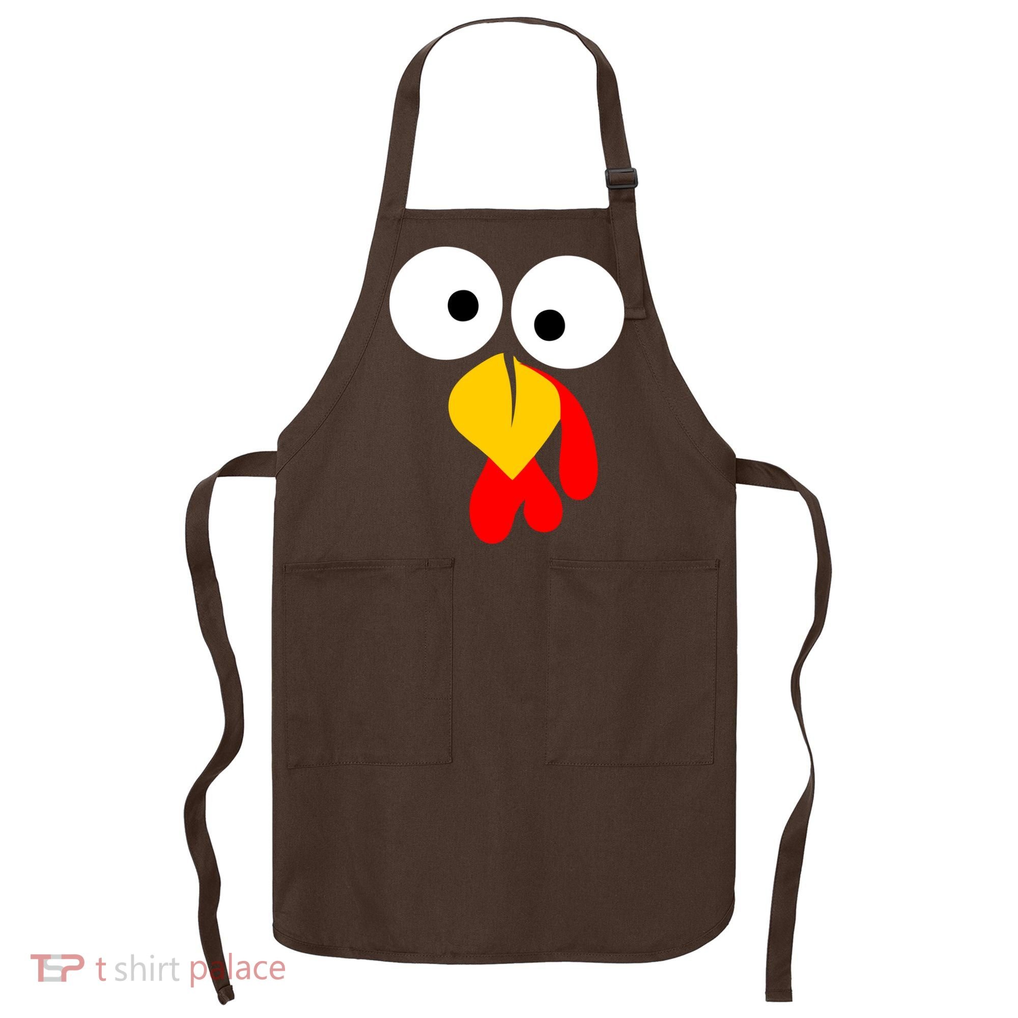 Turkey Face Funny Thanksgiving Day Apron