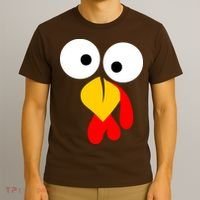 Turkey Face Funny Thanksgiving Day T-Shirt thumb 3