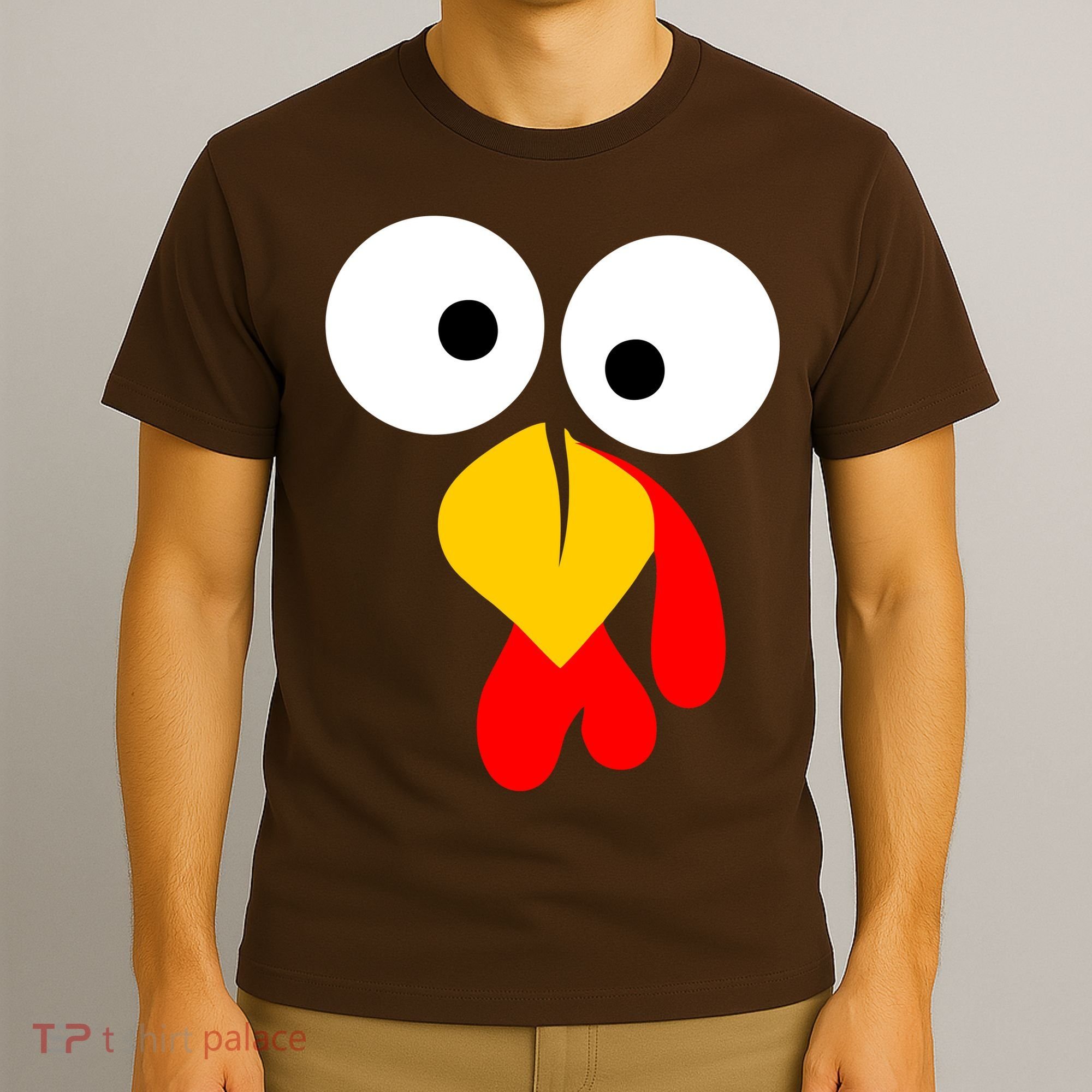 Turkey Face Funny Thanksgiving Day T-Shirt