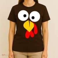 Turkey Face Funny Thanksgiving Day T-Shirt thumb 4