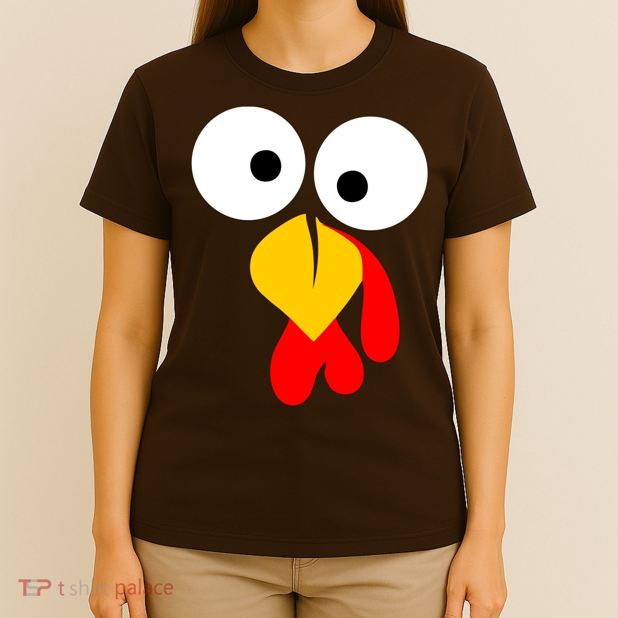 Turkey Face Funny Thanksgiving Day T-Shirt
