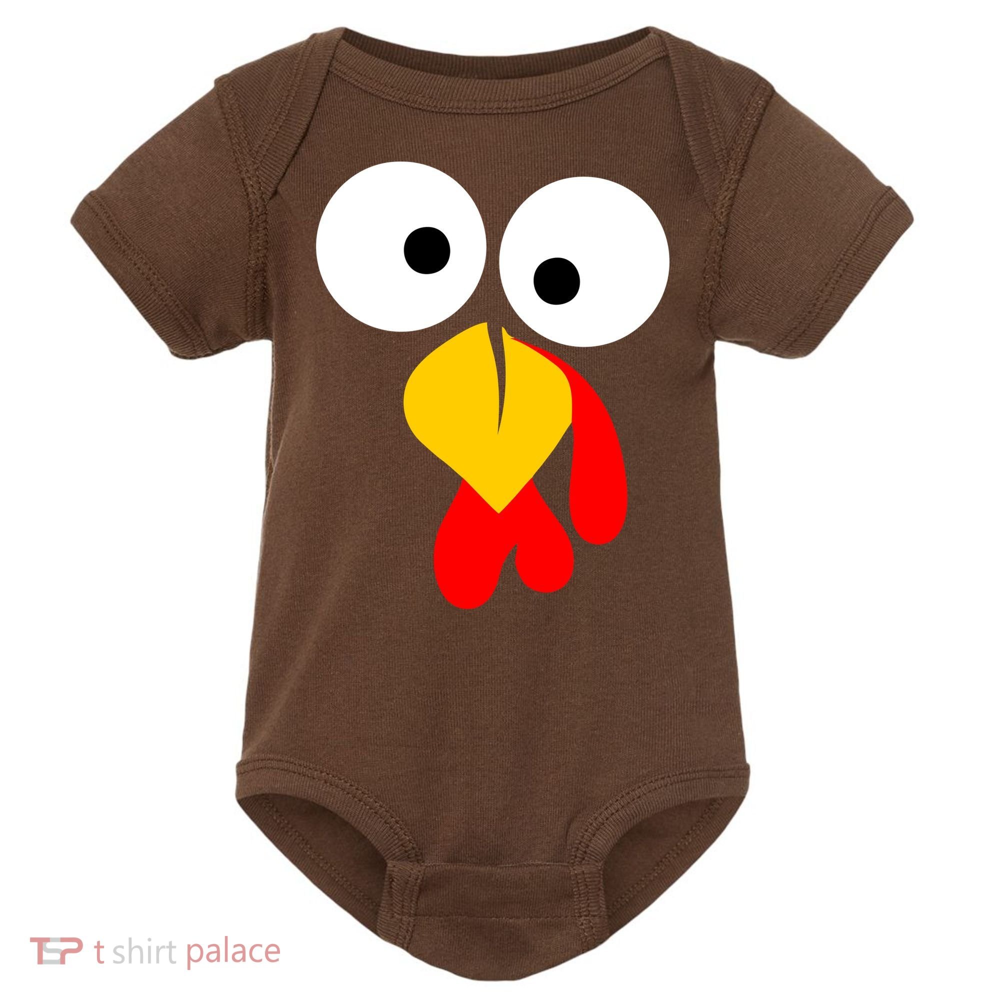 Turkey Face Funny Thanksgiving Day Baby Bodysuit