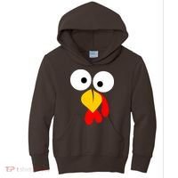 Turkey Face Funny Thanksgiving Day Kids Hoodie thumb 0