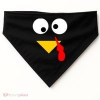 Turkey Face Gobble Thanksgiving USA-Made Doggie Bandana thumb 0