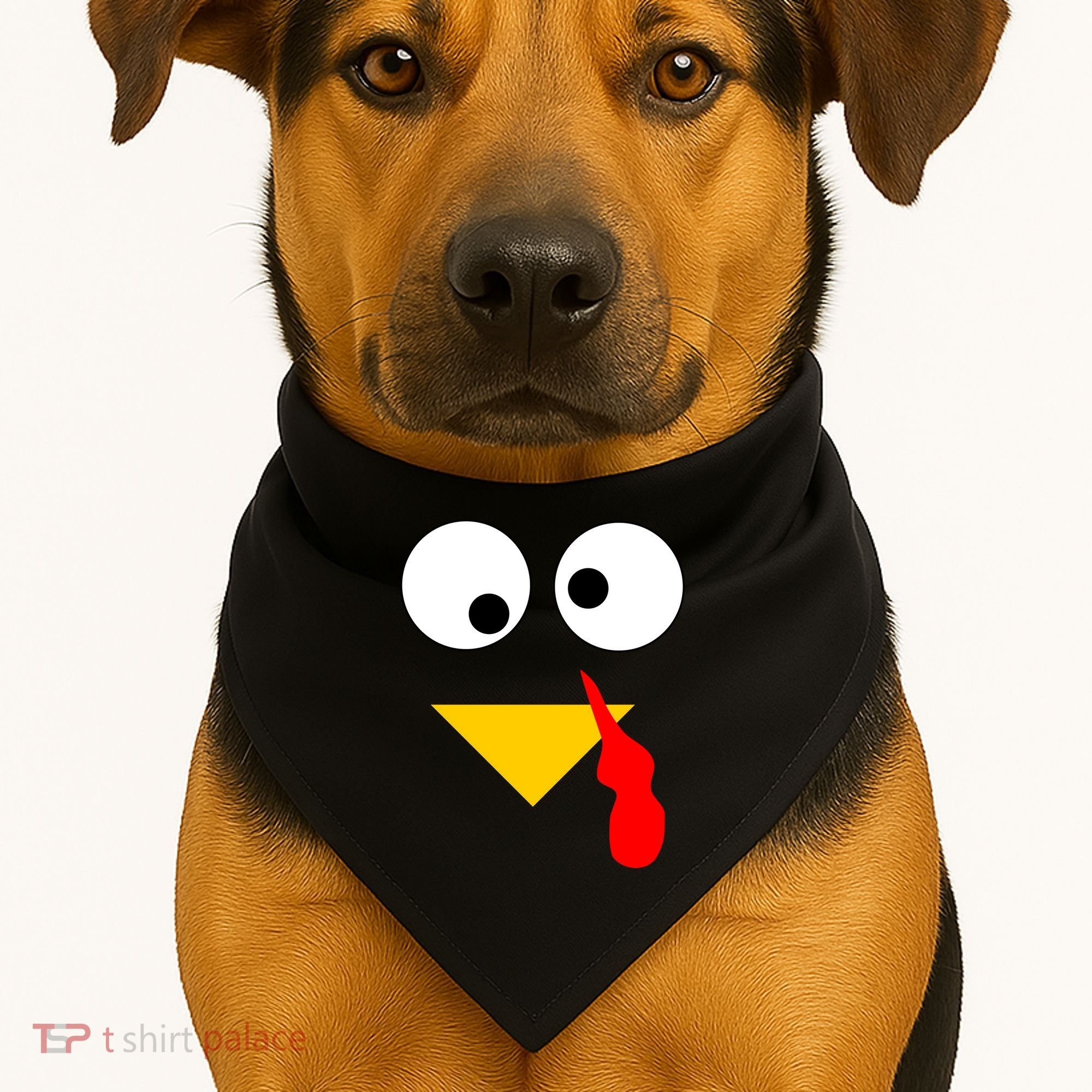 Turkey Face Gobble Thanksgiving USA-Made Doggie Bandana