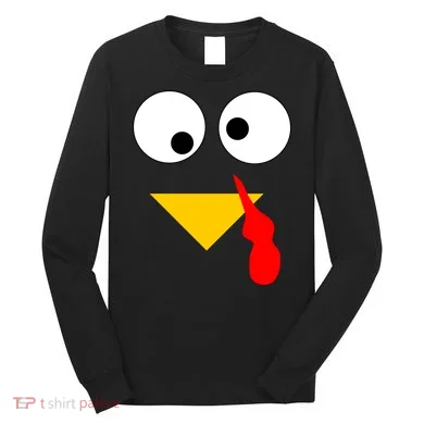 Turkey Face Gobble Thanksgiving Long Sleeve Shirt
