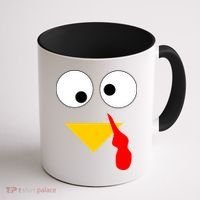 Turkey Face Gobble Thanksgiving Coffee Mug thumb 1