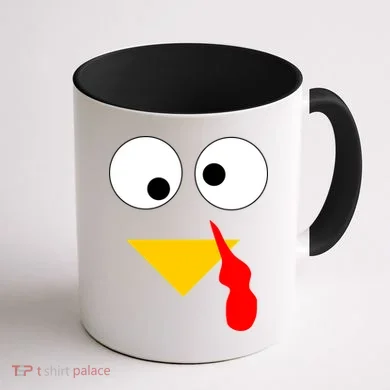 Turkey Face Gobble Thanksgiving Coffee Mug back
