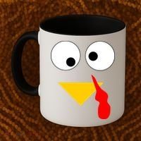 Turkey Face Gobble Thanksgiving Coffee Mug thumb 2