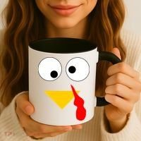 Turkey Face Gobble Thanksgiving Coffee Mug thumb 3