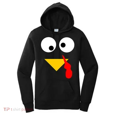 Turkey Face Gobble Thanksgiving Women's Hoodie