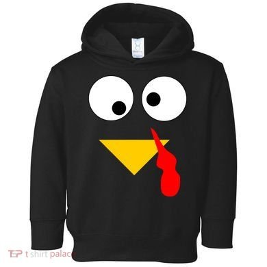 Turkey Face Gobble Thanksgiving Toddler Hoodie