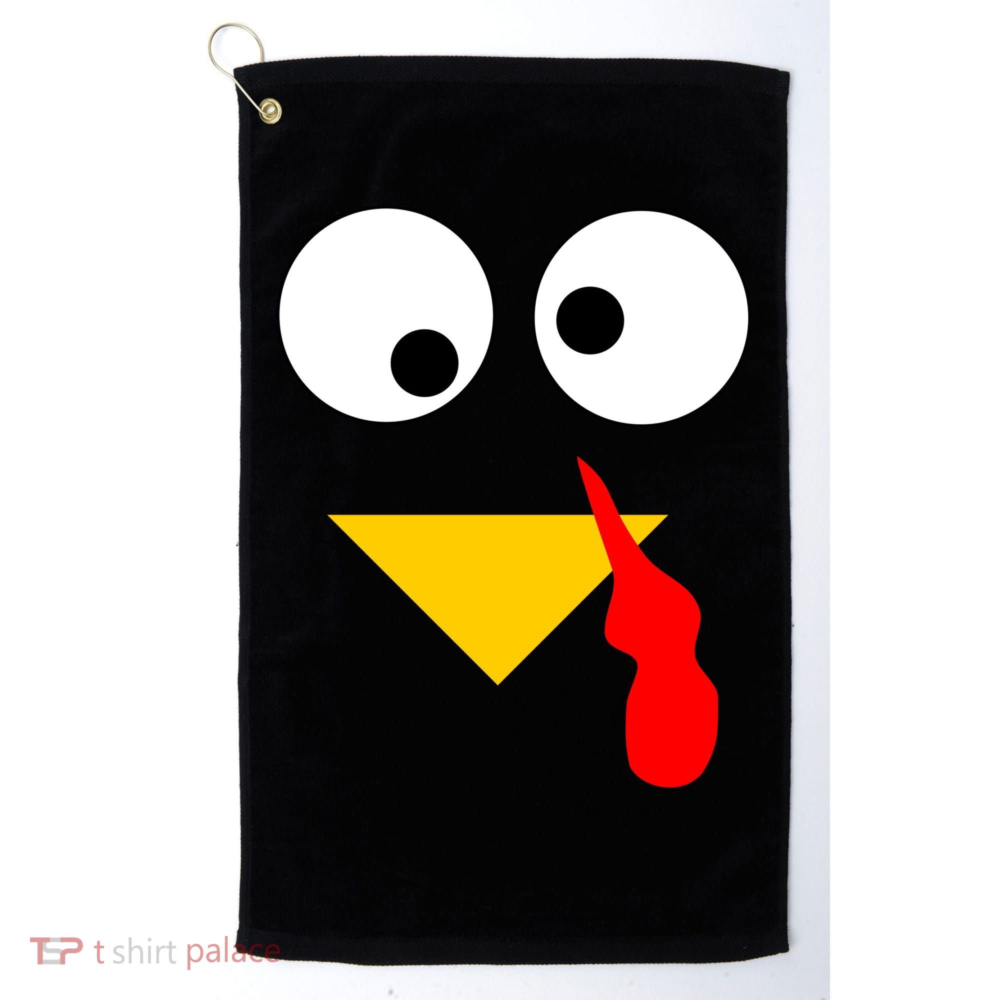 Turkey Face Gobble Thanksgiving Golf Towel