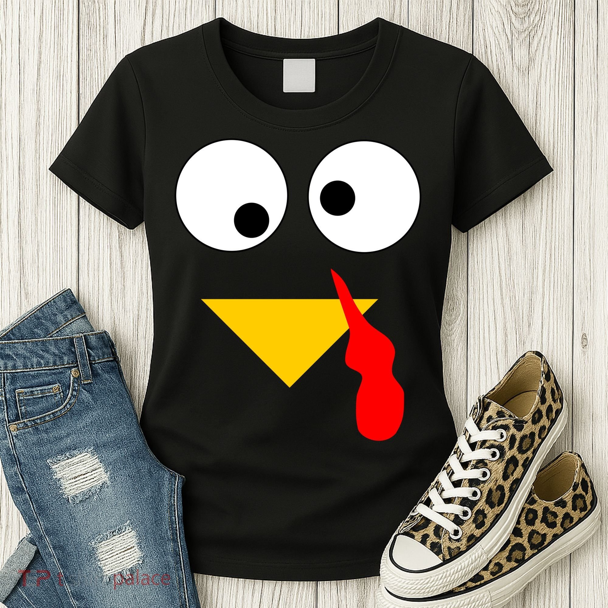 Turkey Face Gobble Thanksgiving Women's T-Shirt