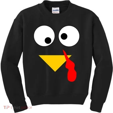 Turkey Face Gobble Thanksgiving Kids Sweatshirt