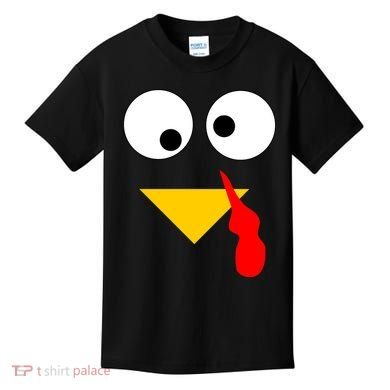 Turkey Face Gobble Thanksgiving Kids T-Shirt
