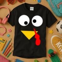Turkey Face Gobble Thanksgiving Kids T-Shirt thumb 3