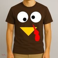Turkey Face Gobble Thanksgiving T-Shirt thumb 3