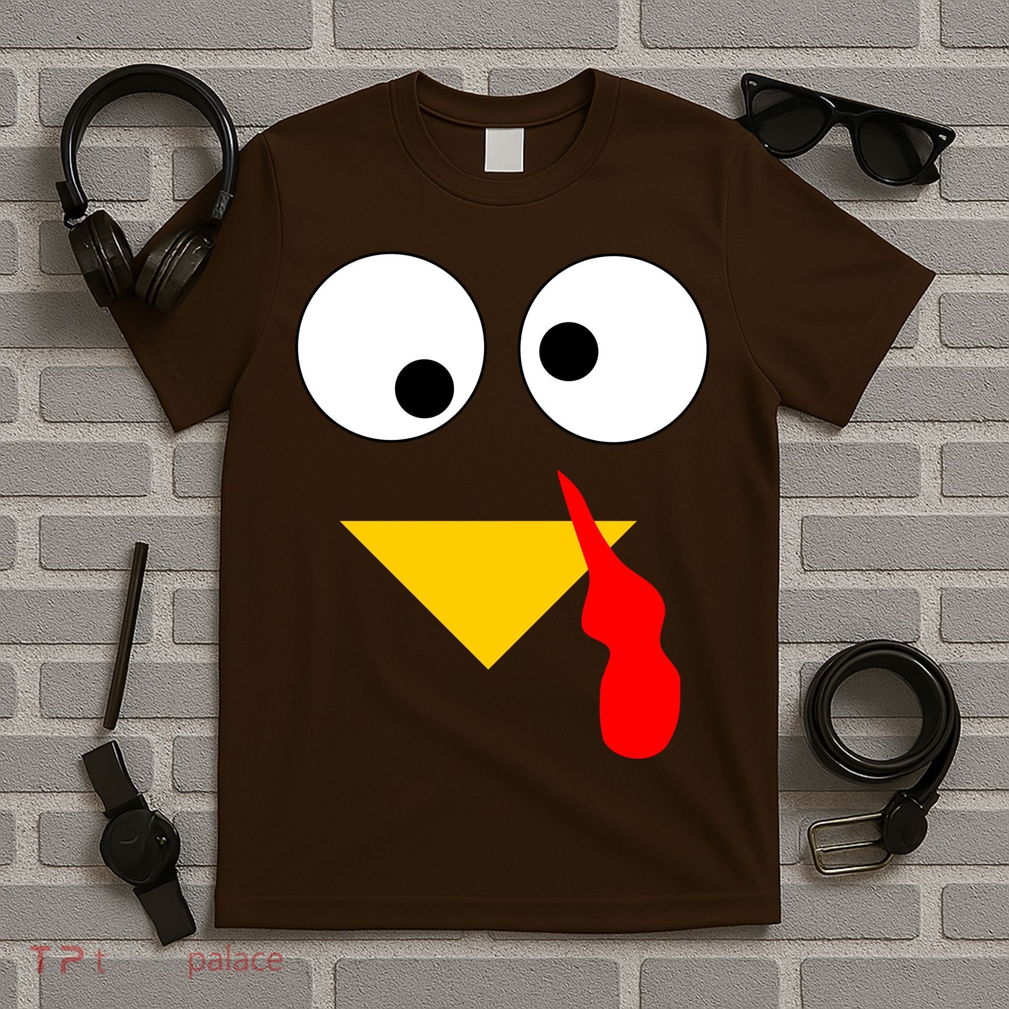 Turkey Face Gobble Thanksgiving T-Shirt