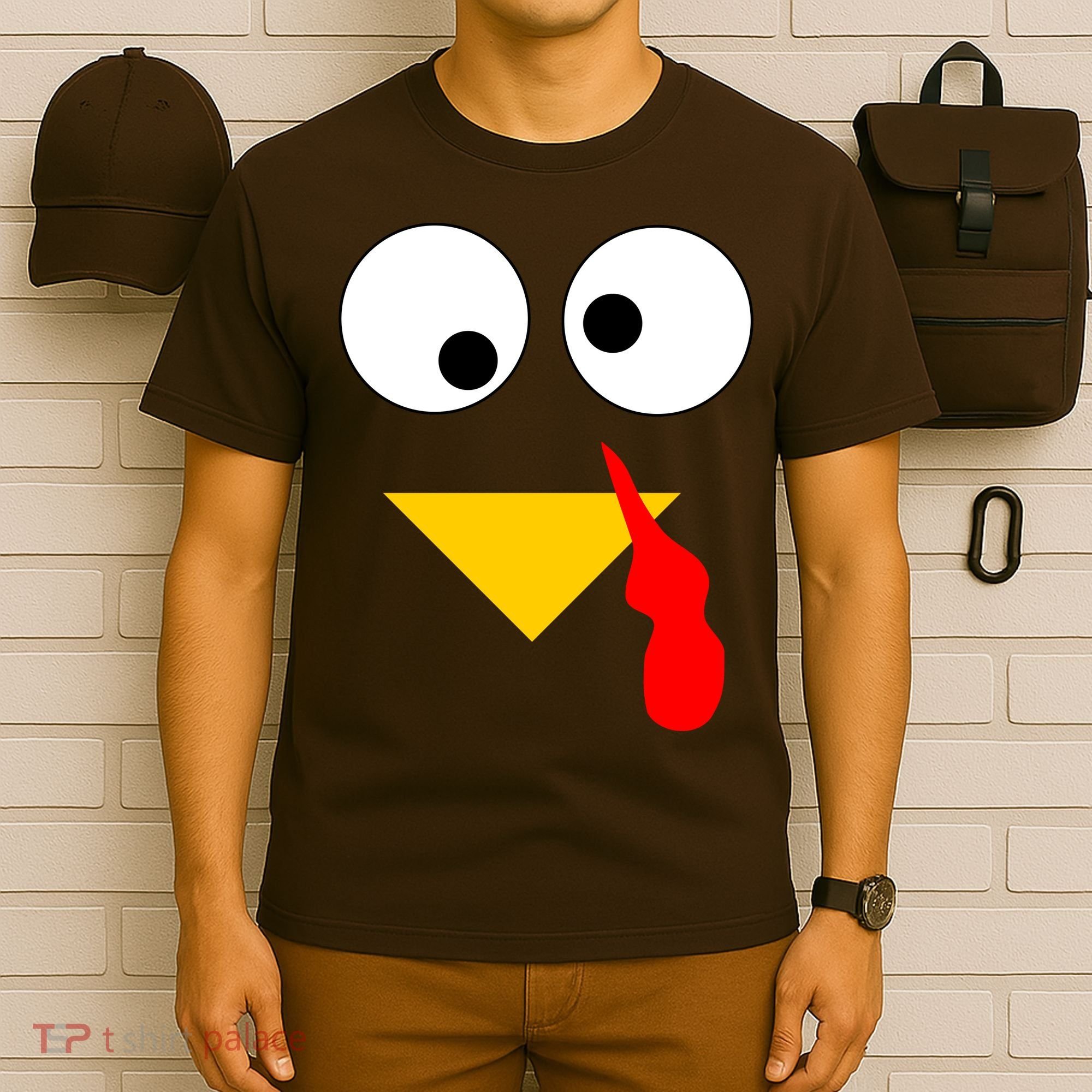 Turkey Face Gobble Thanksgiving T-Shirt