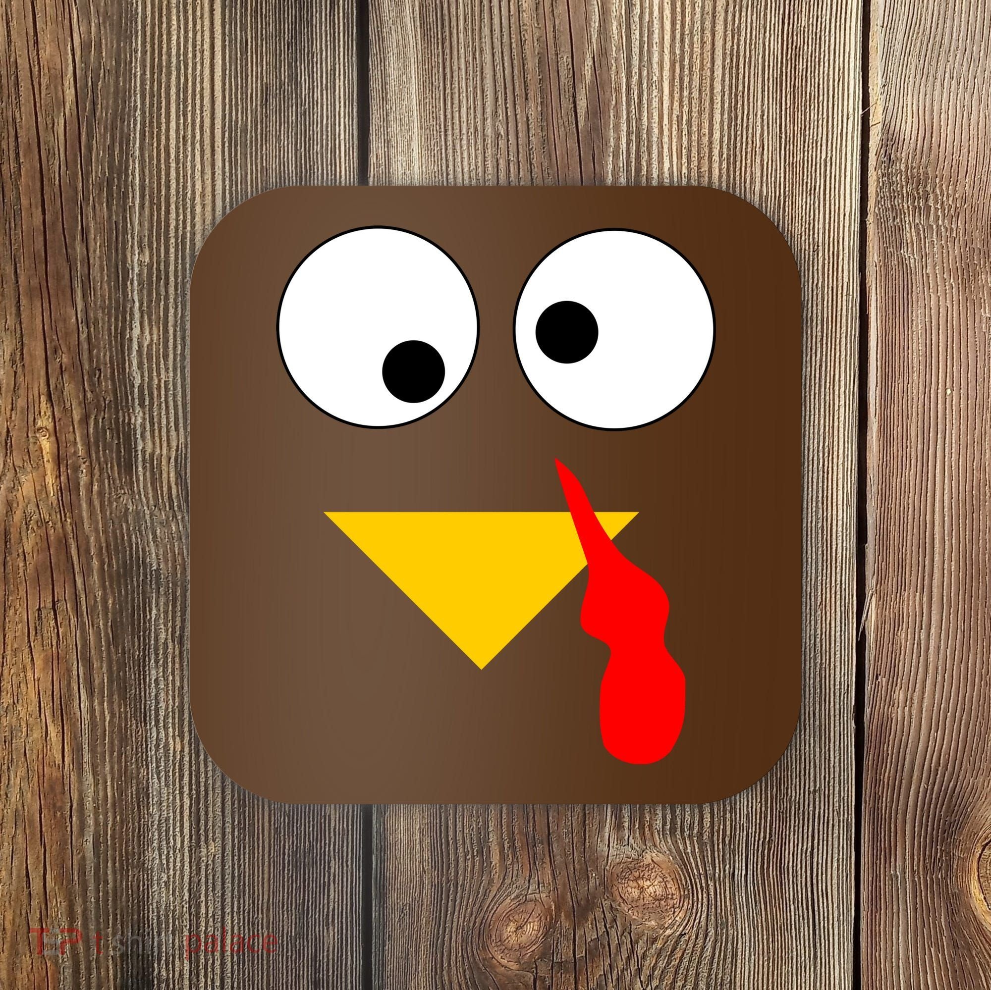 Turkey Face Gobble Thanksgiving Coaster